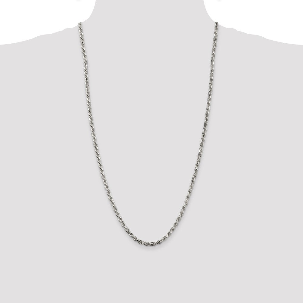 Sterling Silver Diamond-Cut Rope Chain — 3.75 mm