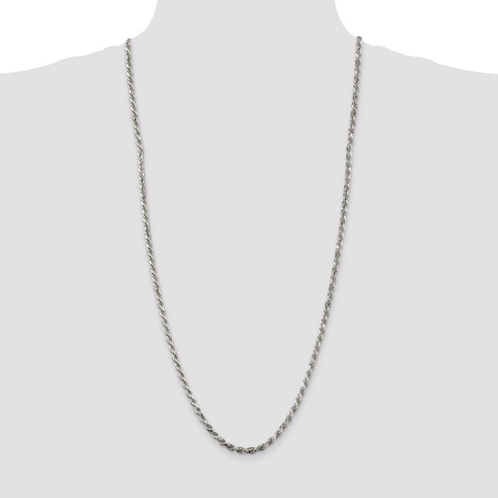 Sterling Silver Diamond-Cut Rope Chain — 3.75 mm