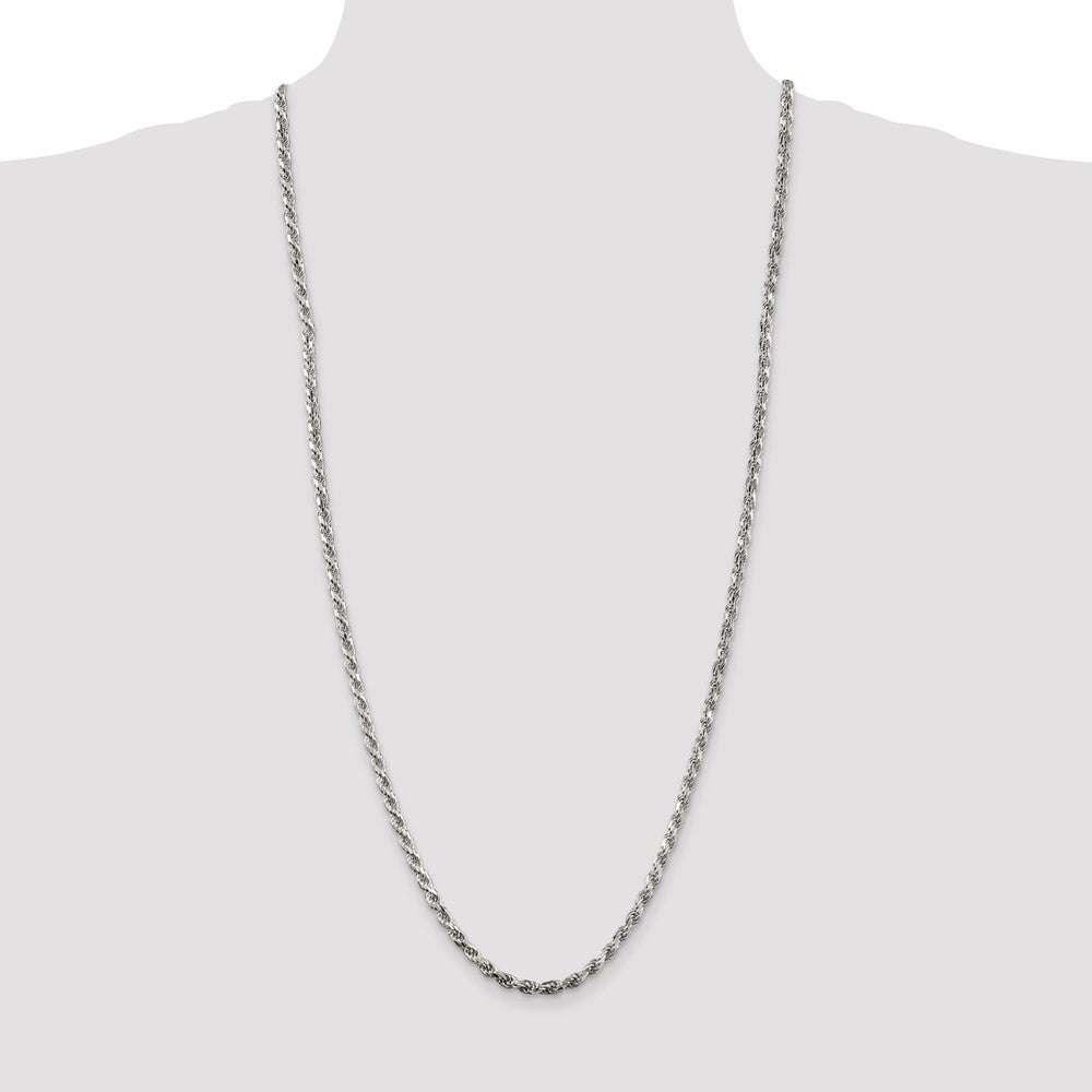 Sterling Silver Diamond-Cut Rope Chain — 3.75 mm