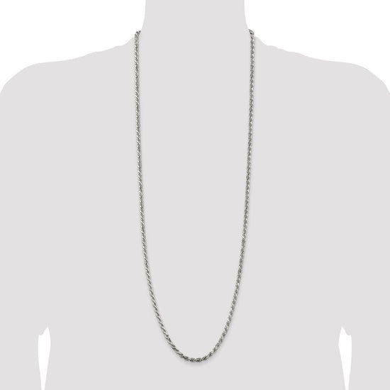 Sterling Silver 3.75mm Diamond-cut Rope Chain