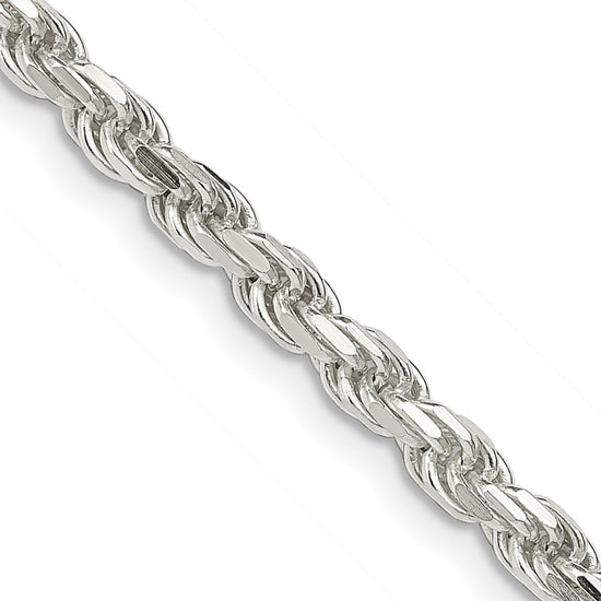 Sterling Silver Diamond-Cut Rope Chain — 3.75 mm