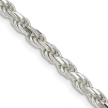 Sterling Silver Diamond-Cut Rope Chain — 3.75 mm