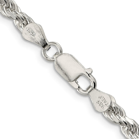 Sterling Silver Diamond-Cut Rope Chain — 4.25 mm