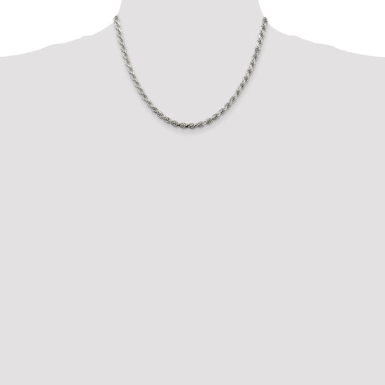 Sterling Silver Diamond-Cut Rope Chain — 4.25 mm