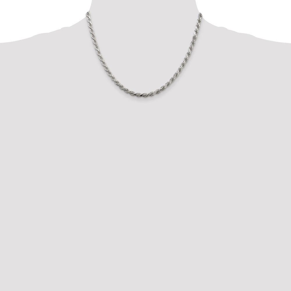 Sterling Silver Diamond-Cut Rope Chain — 4.25 mm