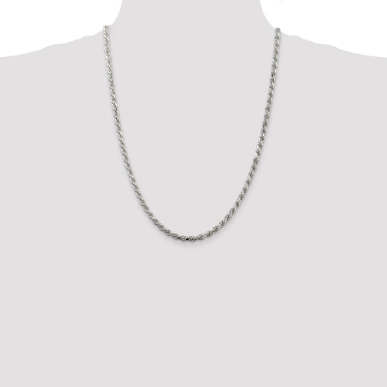 Sterling Silver Diamond-Cut Rope Chain — 4.25 mm