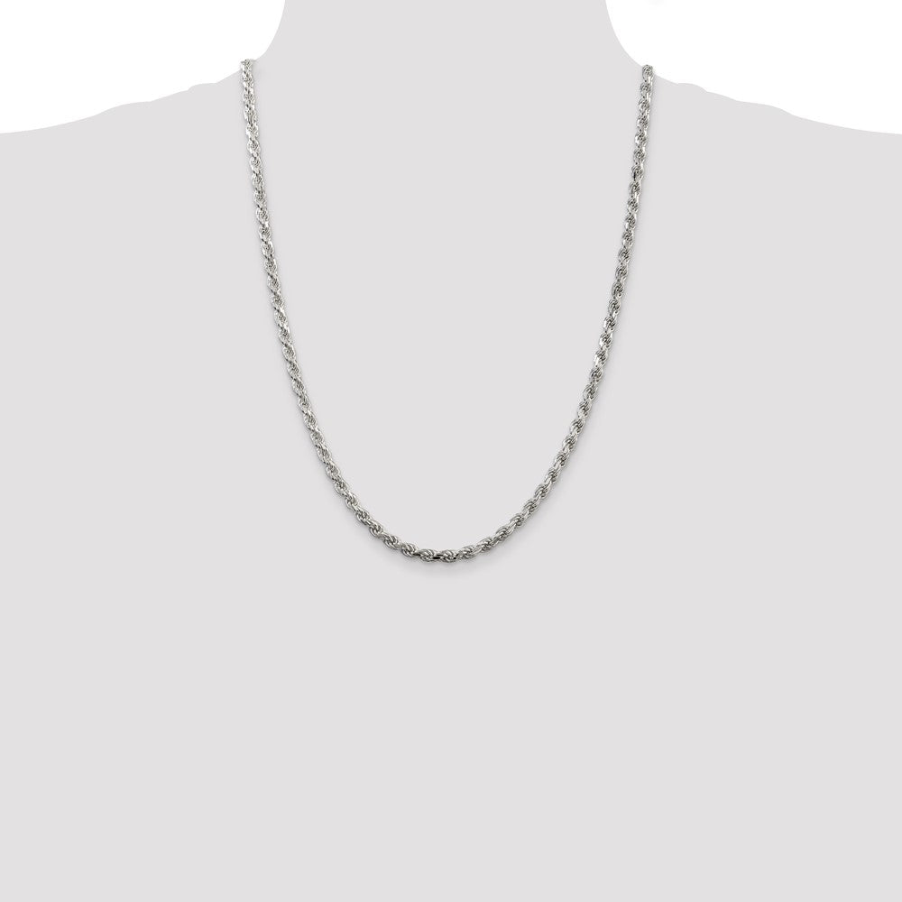 Sterling Silver Diamond-Cut Rope Chain — 4.25 mm