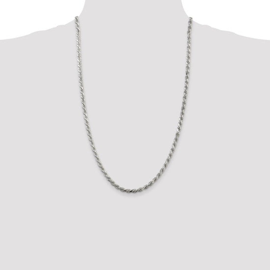 Sterling Silver Diamond-Cut Rope Chain — 4.25 mm