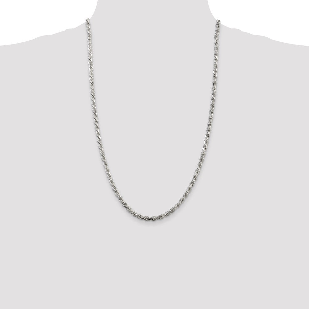 Sterling Silver Diamond-Cut Rope Chain — 4.25 mm