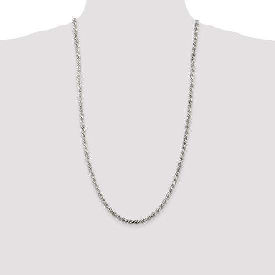 Sterling Silver Diamond-Cut Rope Chain — 4.25 mm