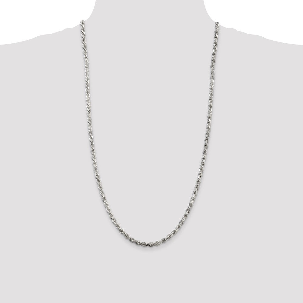 Sterling Silver Diamond-Cut Rope Chain — 4.25 mm