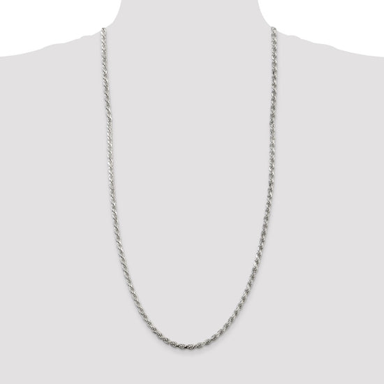 Sterling Silver Diamond-Cut Rope Chain — 4.25 mm