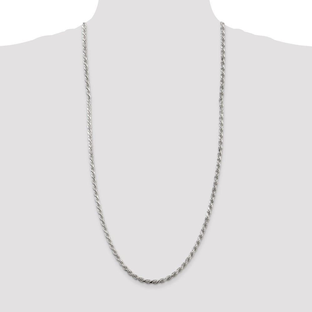 Sterling Silver Diamond-Cut Rope Chain — 4.25 mm