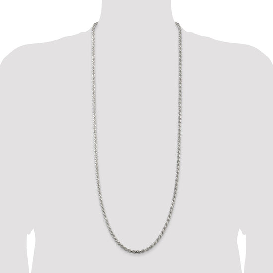 Sterling Silver Diamond-Cut Rope Chain — 4.25 mm