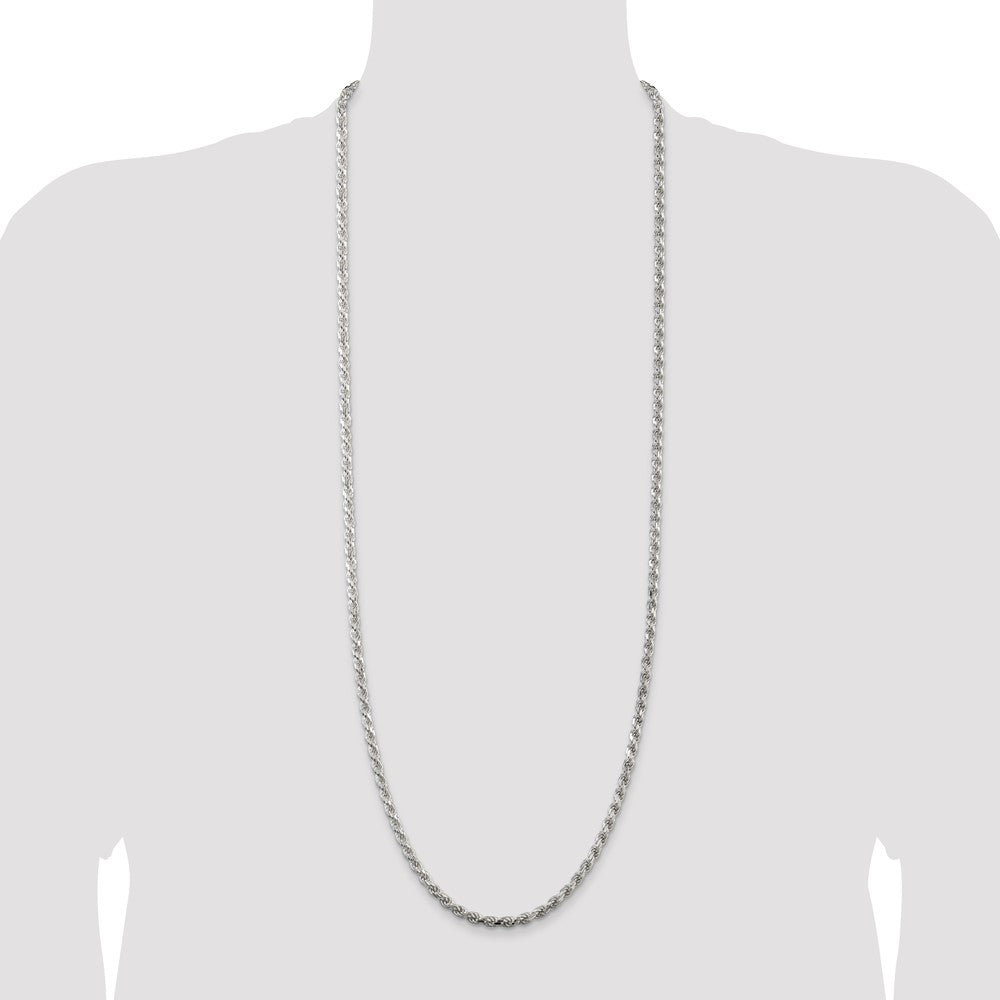 Sterling Silver Diamond-Cut Rope Chain — 4.25 mm