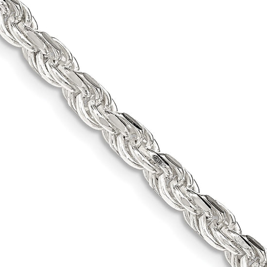 Sterling Silver Diamond-Cut Rope Chain — 4.25 mm