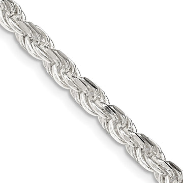 Sterling Silver Diamond-Cut Rope Chain — 4.25 mm