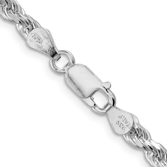 Sterling Silver Diamond-Cut Rope Chain — 4.25 mm