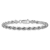 Sterling Silver Rhodium-plated 4.25mm Diamond-cut Rope Chain
