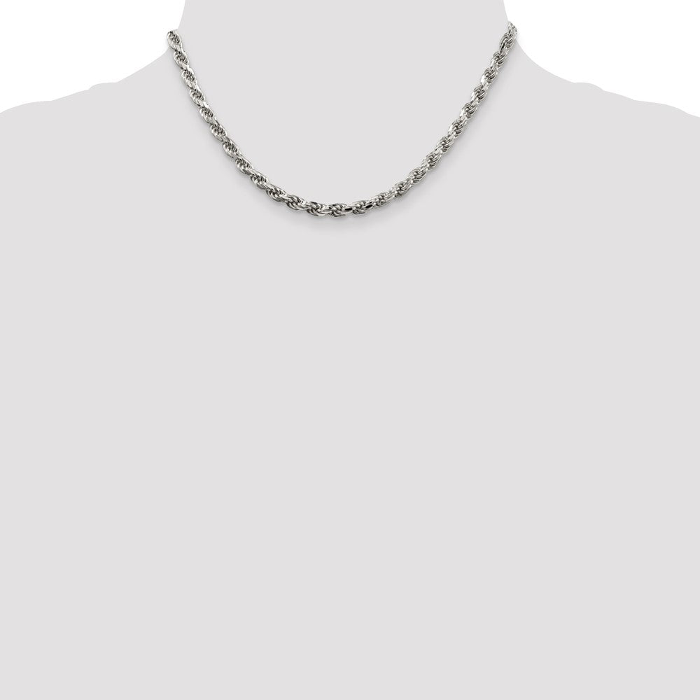 Sterling Silver Diamond-Cut Rope Chain — 4.6 mm