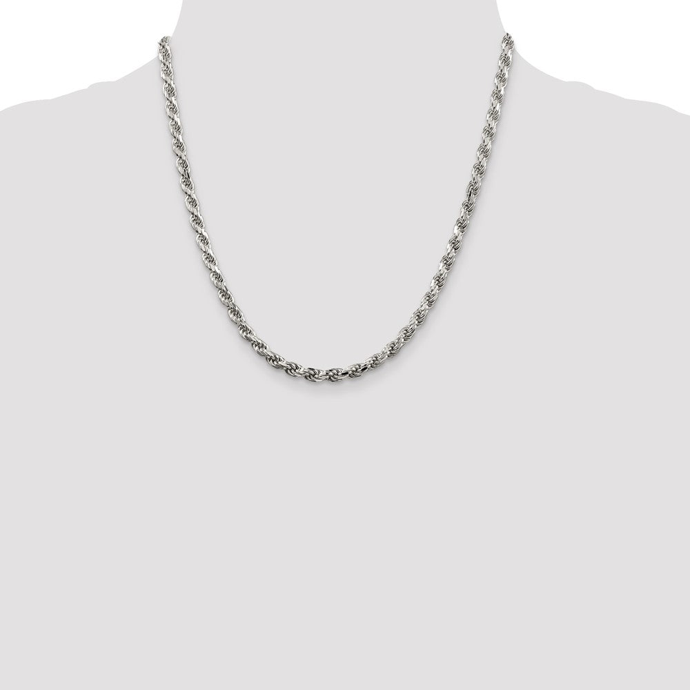 Sterling Silver Diamond-Cut Rope Chain — 4.6 mm