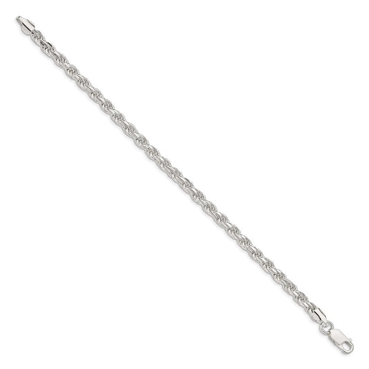 Sterling Silver 4.6mm Diamond-cut Rope Chain