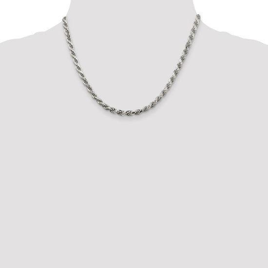 Sterling Silver Diamond-Cut Rope Chain — 4.6 mm