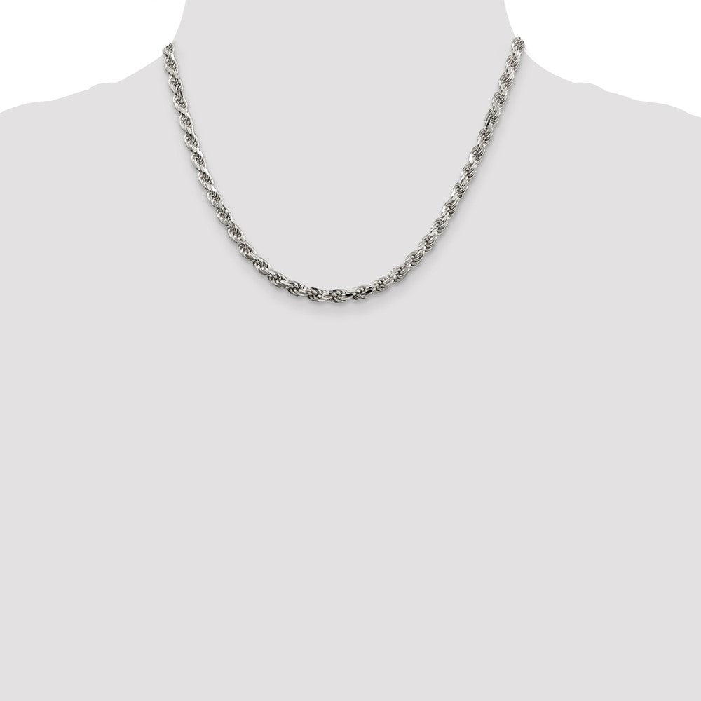 Sterling Silver Diamond-Cut Rope Chain — 4.6 mm