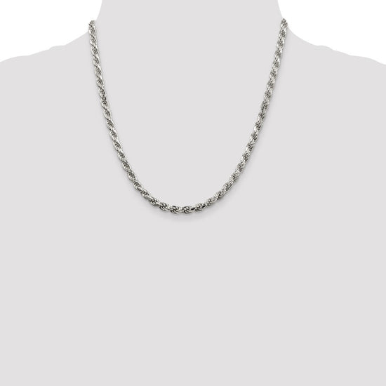 Sterling Silver Diamond-Cut Rope Chain — 4.6 mm