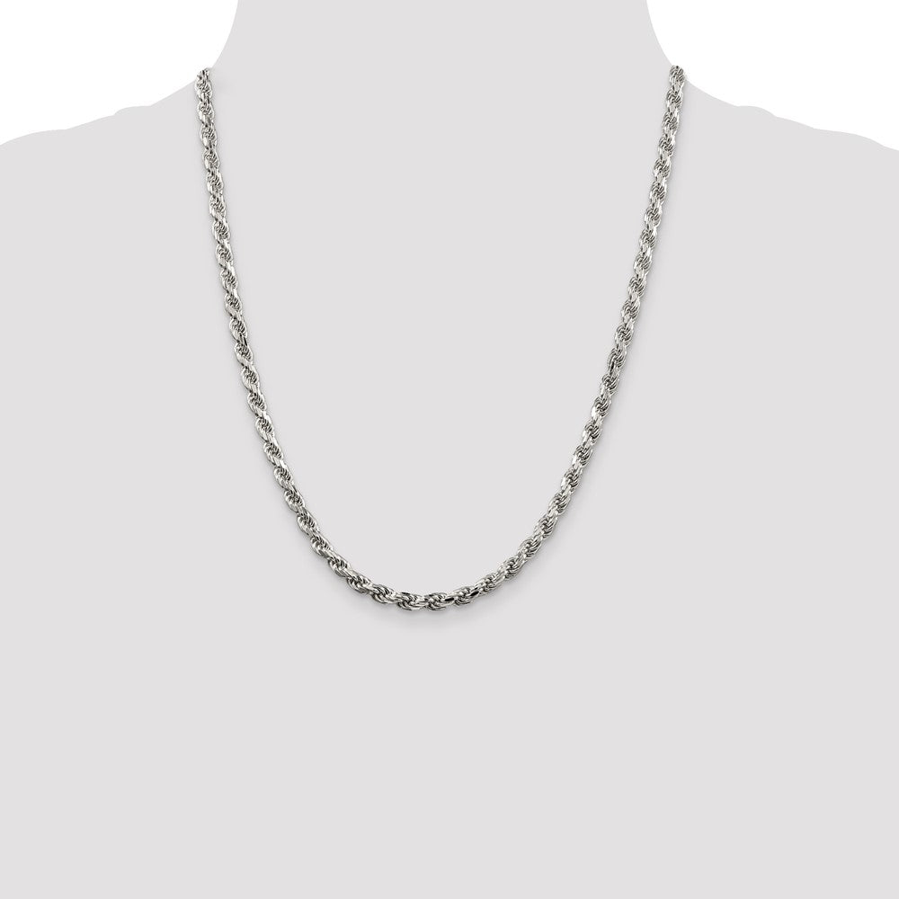Sterling Silver Diamond-Cut Rope Chain — 4.6 mm
