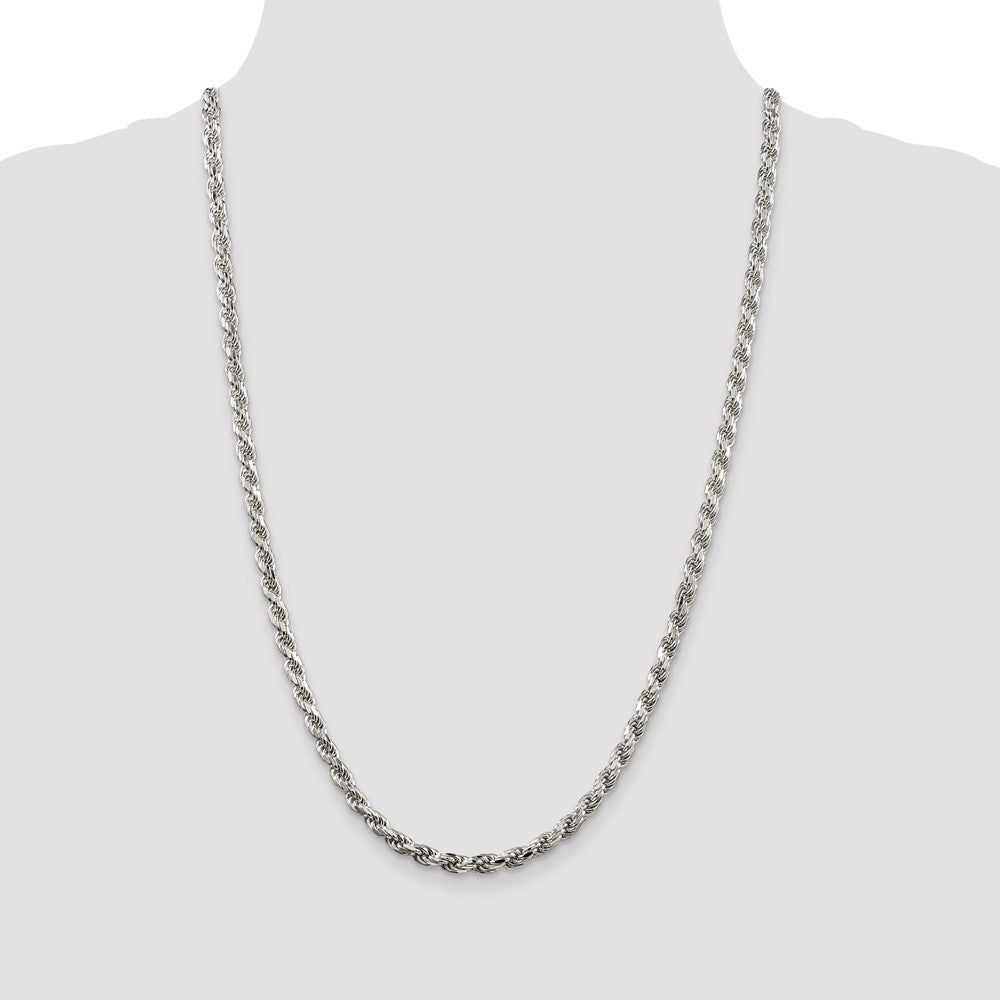 Sterling Silver Diamond-Cut Rope Chain — 4.6 mm