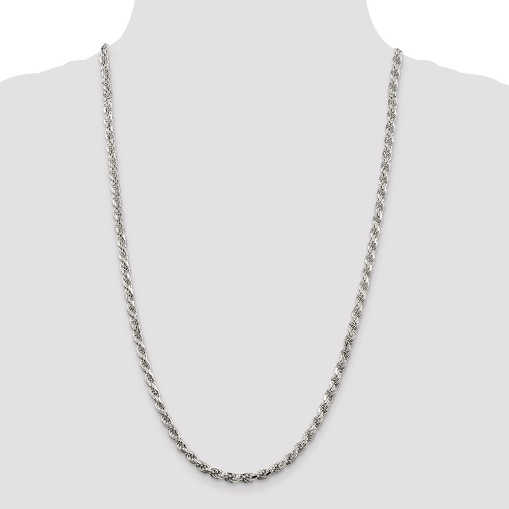 Sterling Silver Diamond-Cut Rope Chain — 4.6 mm