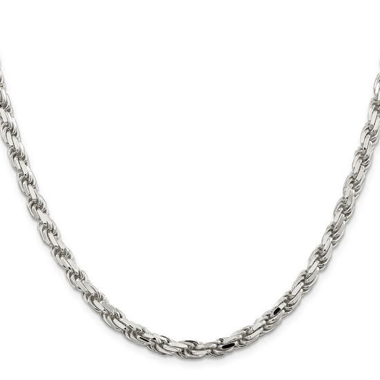 Sterling Silver Diamond-Cut Rope Chain — 5.75 mm