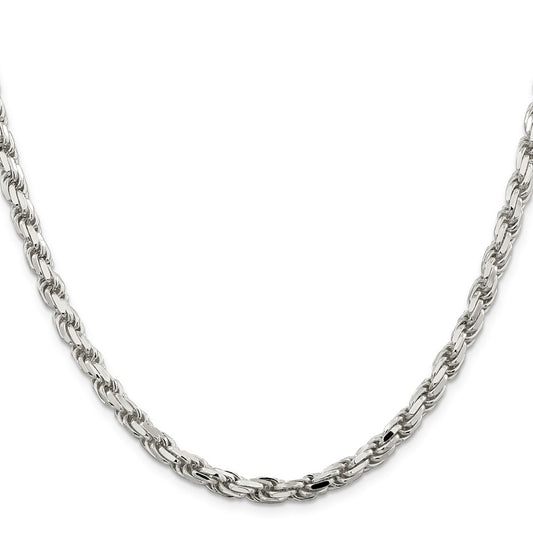 Sterling Silver Diamond-Cut Rope Chain — 5.75 mm