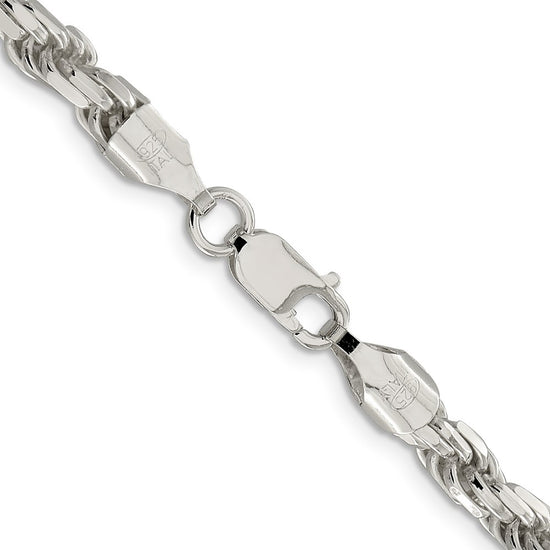 Sterling Silver Diamond-Cut Rope Chain — 5.75 mm