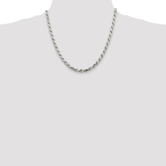 Sterling Silver Diamond-Cut Rope Chain — 5.75 mm