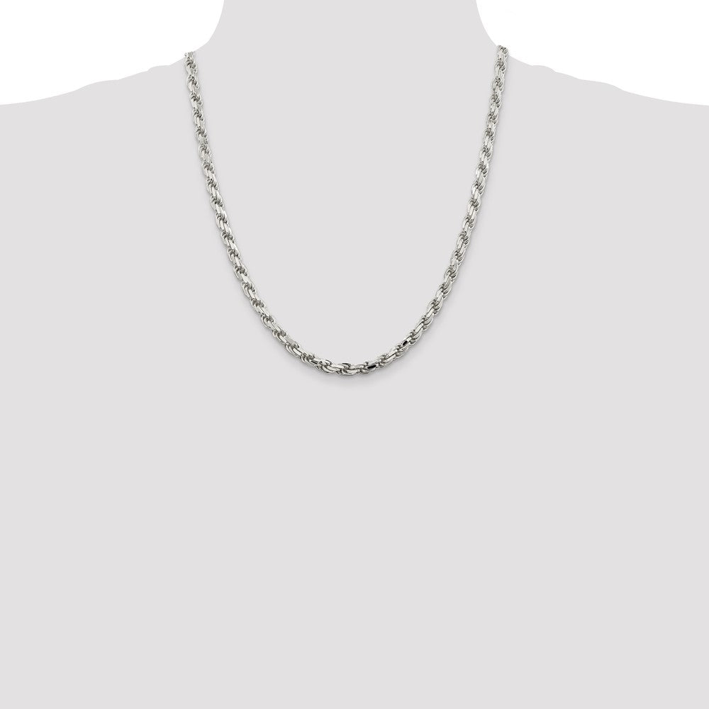 Sterling Silver Diamond-Cut Rope Chain — 5.75 mm