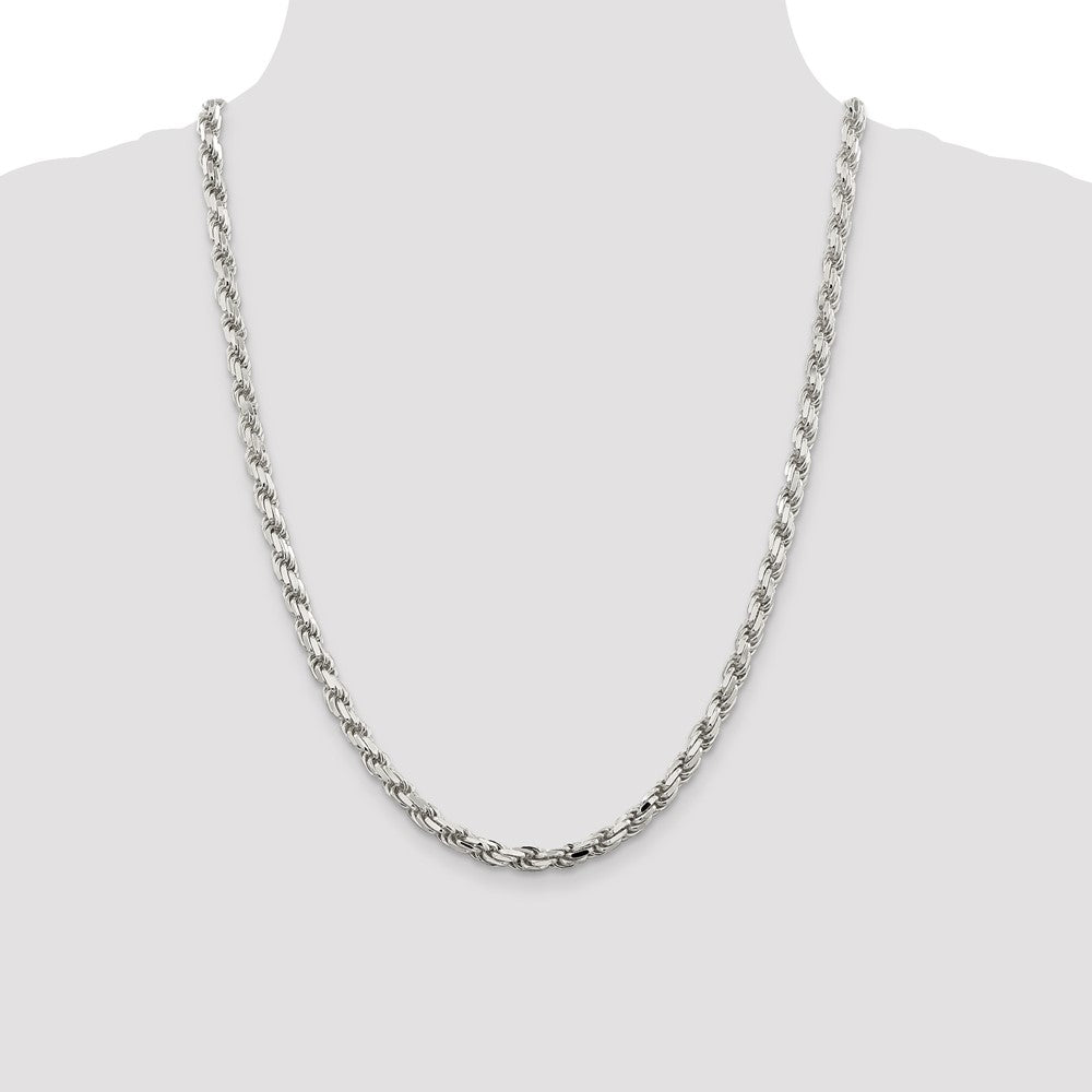 Sterling Silver Diamond-Cut Rope Chain — 5.75 mm