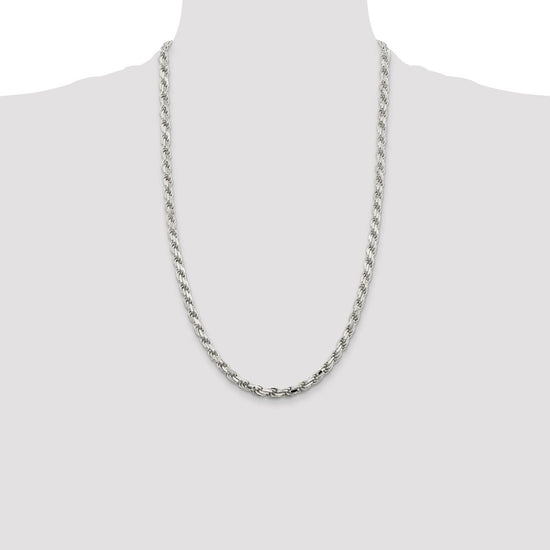 Sterling Silver Diamond-Cut Rope Chain — 5.75 mm