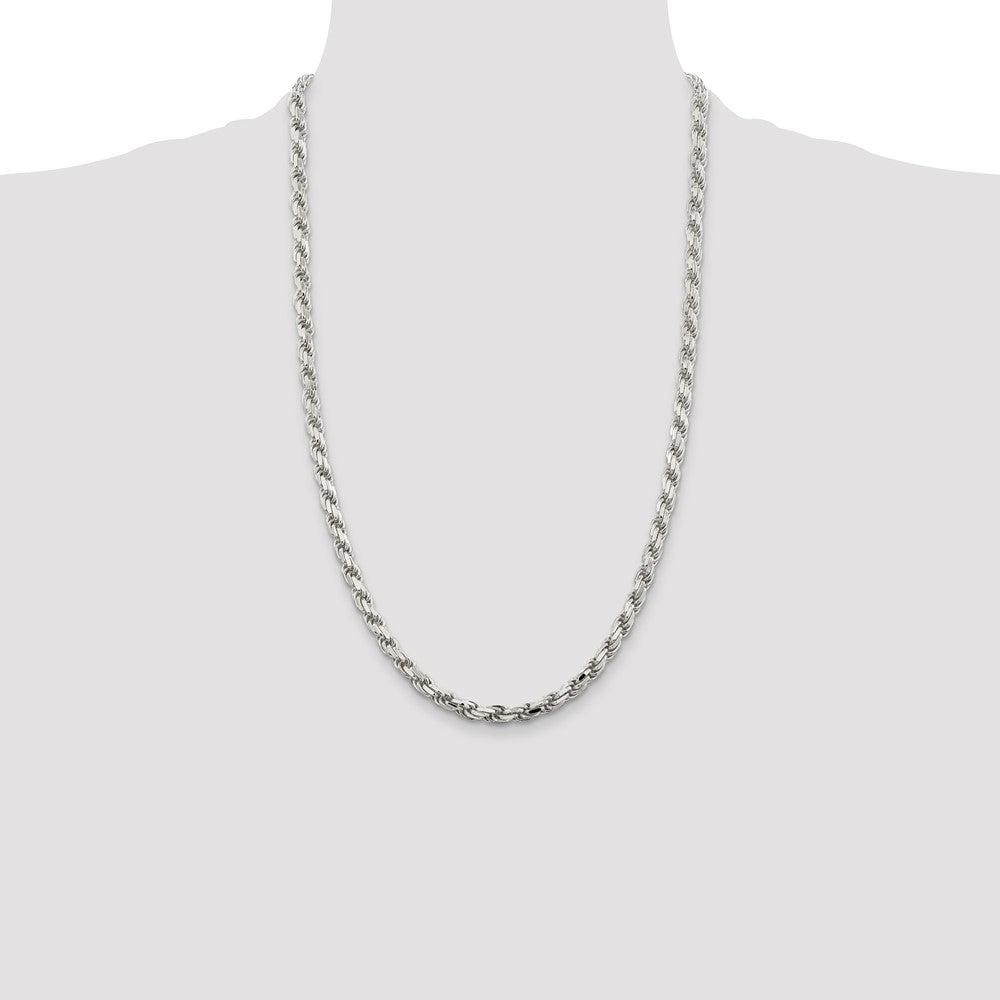 Sterling Silver Diamond-Cut Rope Chain — 5.75 mm