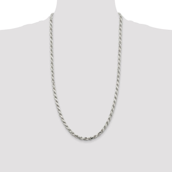Sterling Silver Diamond-Cut Rope Chain — 5.75 mm