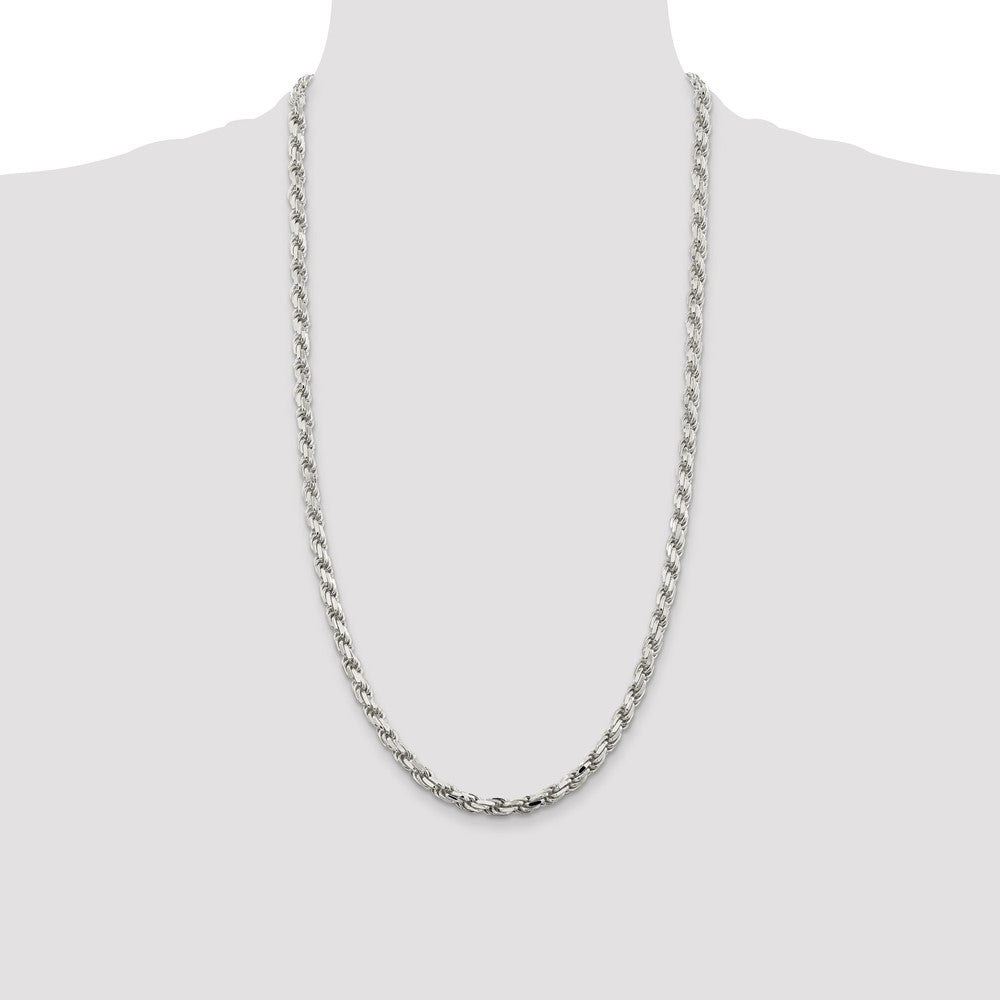 Sterling Silver Diamond-Cut Rope Chain — 5.75 mm
