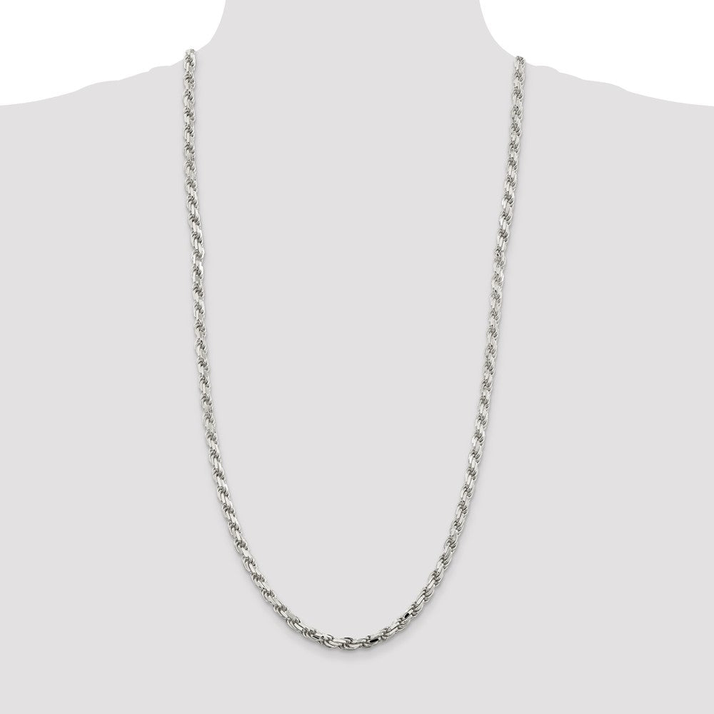 Sterling Silver Diamond-Cut Rope Chain — 5.75 mm
