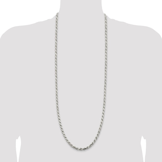 Sterling Silver Diamond-Cut Rope Chain — 5.75 mm