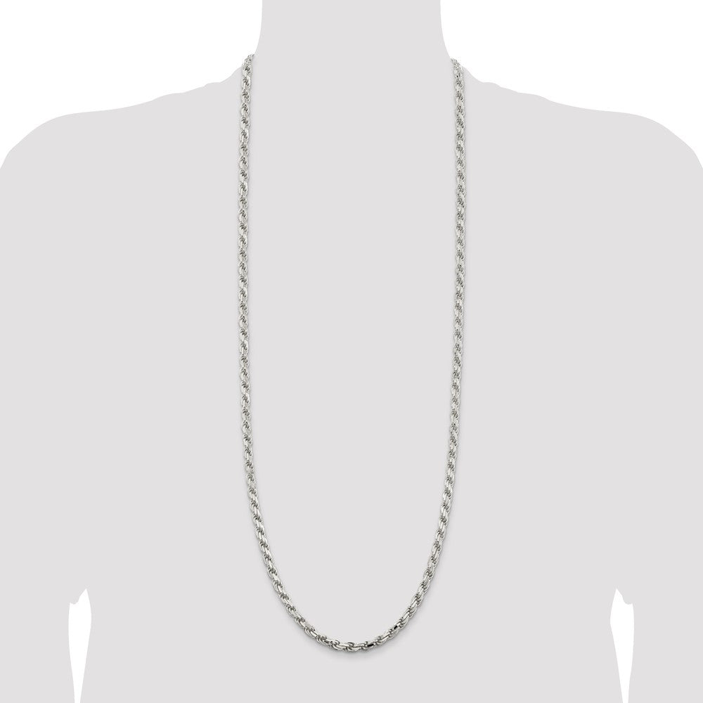 Sterling Silver Diamond-Cut Rope Chain — 5.75 mm