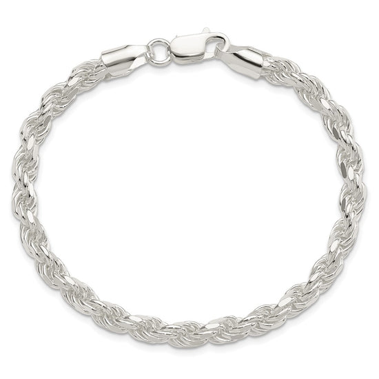 Sterling Silver Diamond-Cut Rope Chain — 5.75 mm