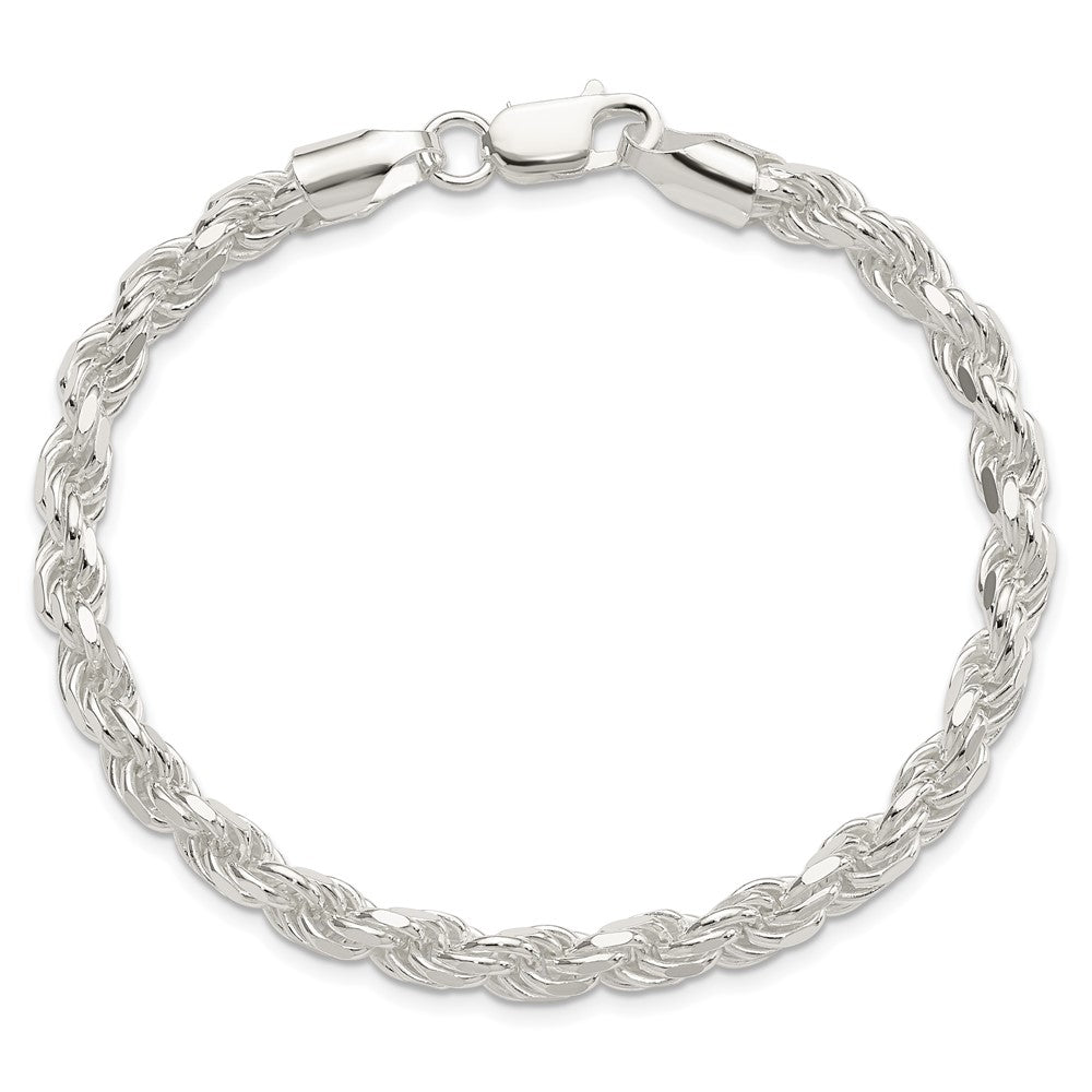 Sterling Silver Diamond-Cut Rope Chain — 5.75 mm
