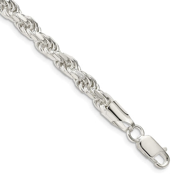 Sterling Silver Diamond-Cut Rope Chain — 5.75 mm