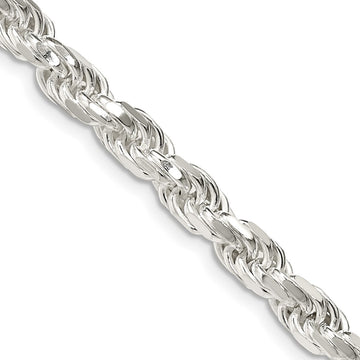 Sterling Silver Diamond-Cut Rope Chain — 5.75 mm