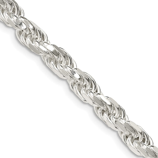 Sterling Silver Diamond-Cut Rope Chain — 5.75 mm